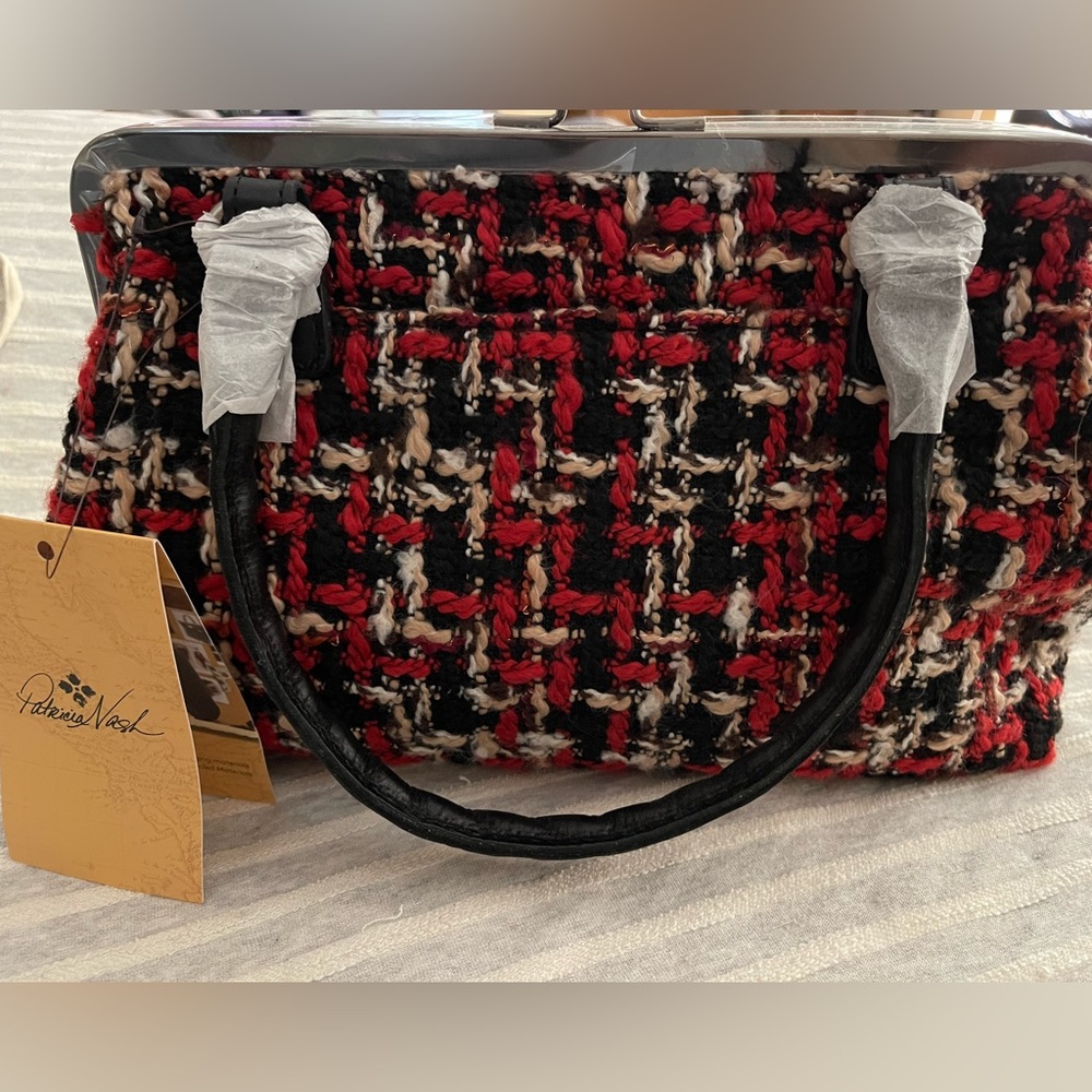 Patricia Nash Boucle Collection - Red Rora Frame Crossbody handbag/purse
